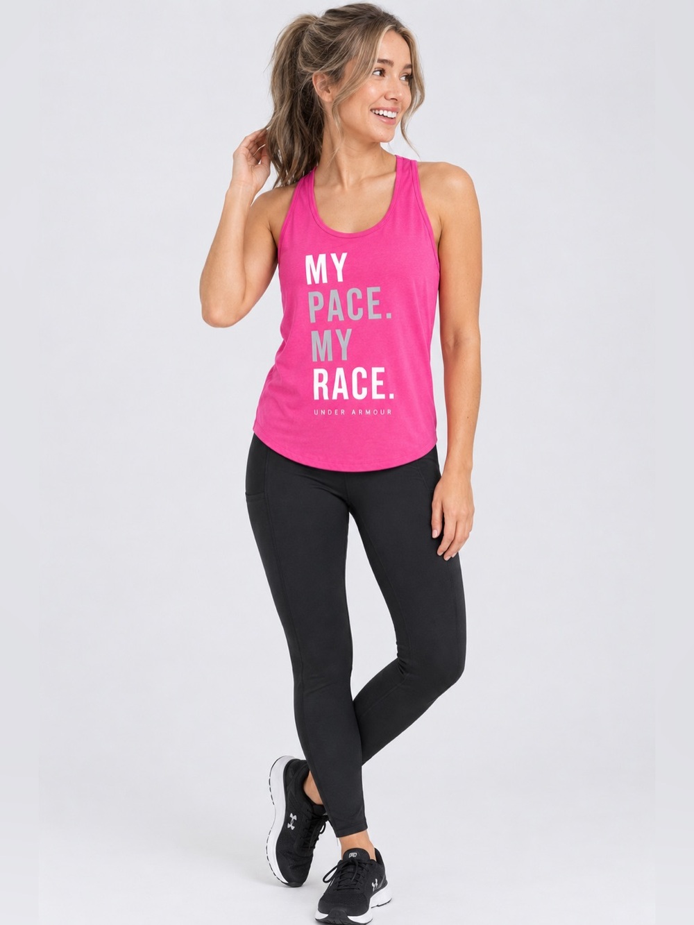 Under Armour Hot Pink Runner Tank Top - Athletic, Workout